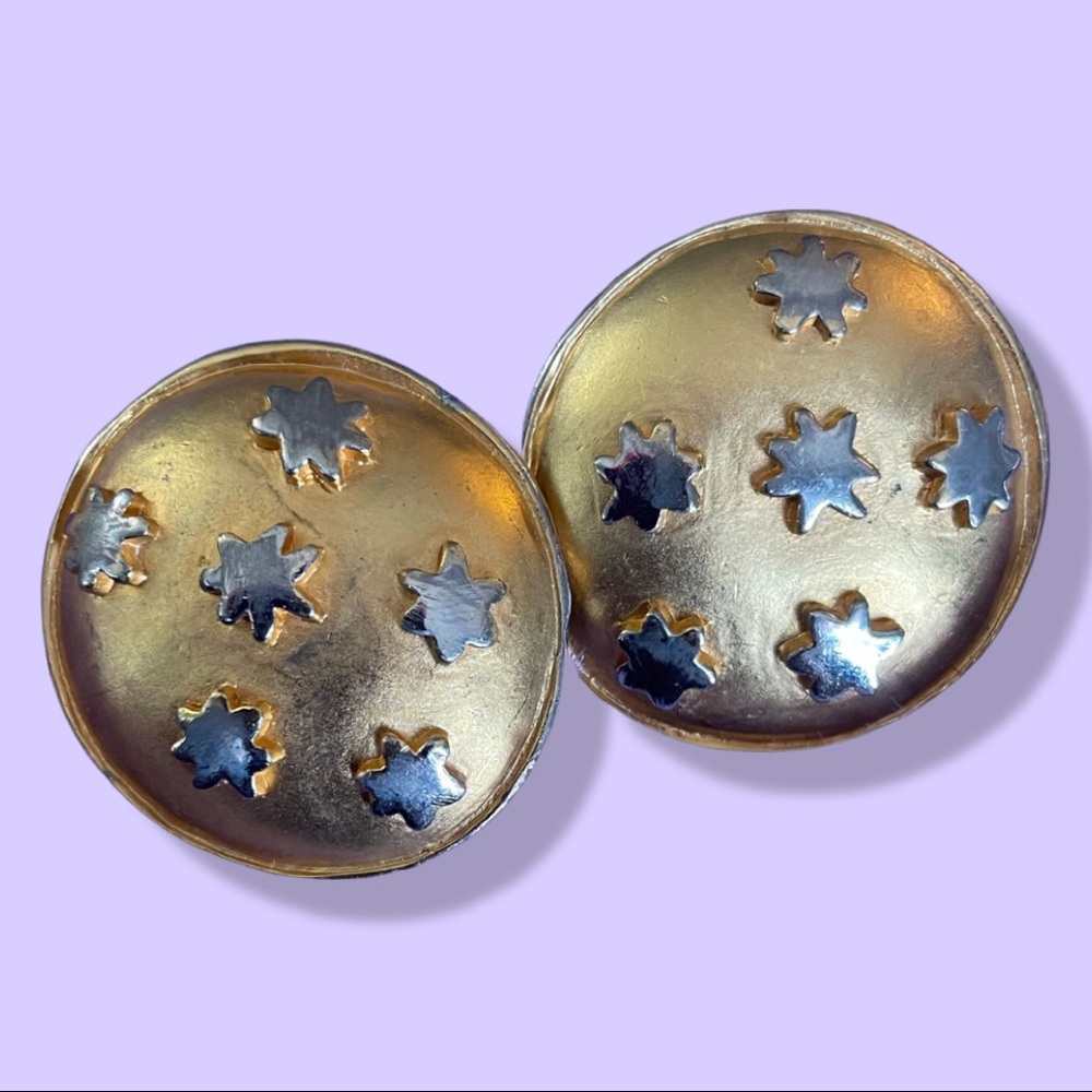 Circle Star Clip-On Earrings
